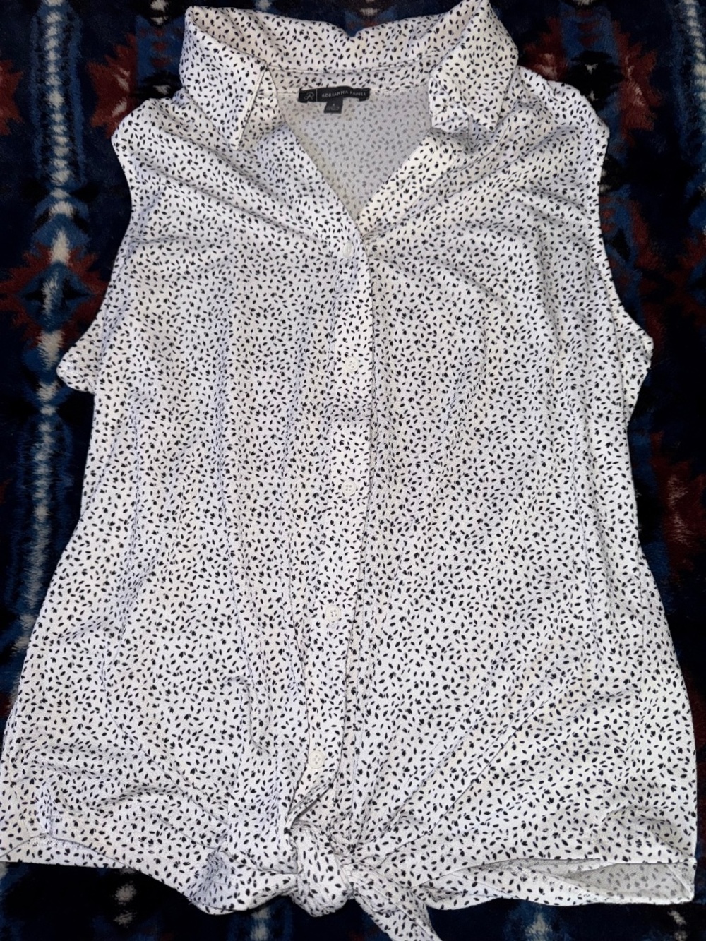 NWOT Adrianna Papell Sleeveless Tie-Up Blouse